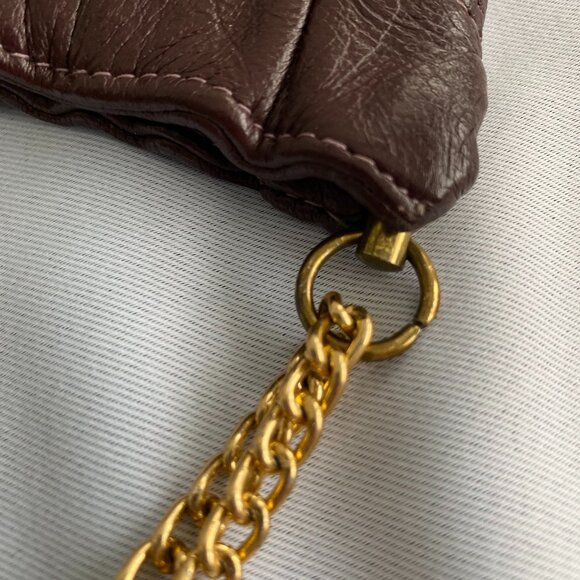 Ande Leather Deep Plum Vintage Handbag Clutch - Picture 11 of 13